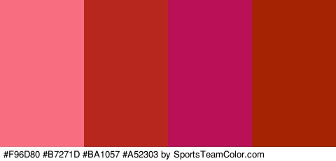 #F96D80 #B7271D #BA1057 #A52303 Colors