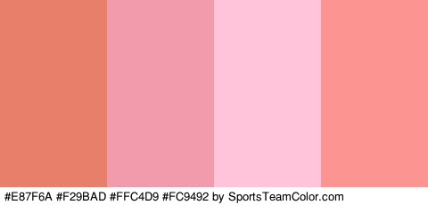 #E87F6A #F29BAD #FFC4D9 #FC9492 Colors