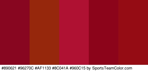 #890621 #96270C #AF1133 #8C041A #960C15 Colors