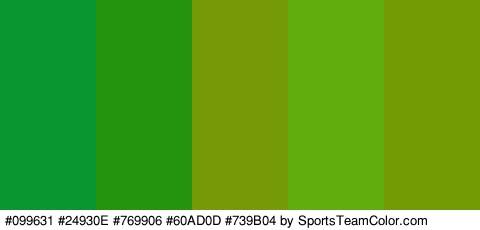 #099631 #24930E #769906 #60AD0D #739B04 Colors