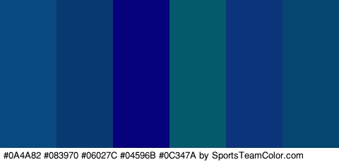 #0A4A82 #083970 #06027C #04596B #0C347A #054770 Colors