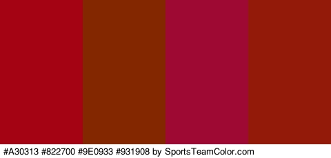 #A30313 #822700 #9E0933 #931908 Colors