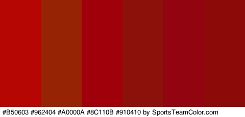 #B50603 #962404 #A0000A #8C110B #910410 #8C0A08 Colors