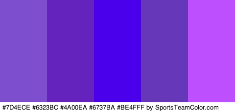 #7D4ECE #6323BC #4A00EA #6737BA #BE4FFF Colors