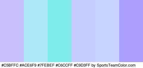 #C5BFFC #ACE6F9 #7FEBEF #C6CCFF #C9D3FF #A89FFC Colors