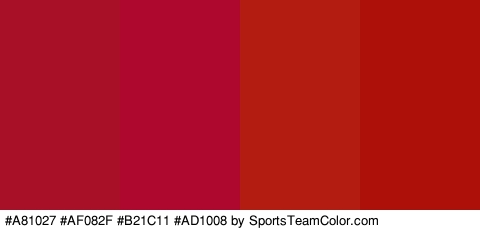 #A81027 #AF082F #B21C11 #AD1008 Colors