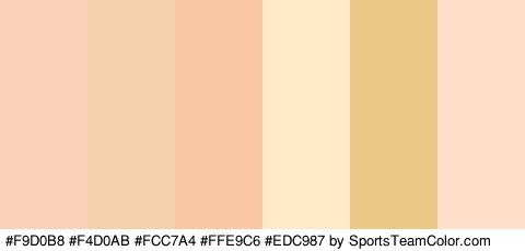 #F9D0B8 #F4D0AB #FCC7A4 #FFE9C6 #EDC987 #FFDFC9 Colors