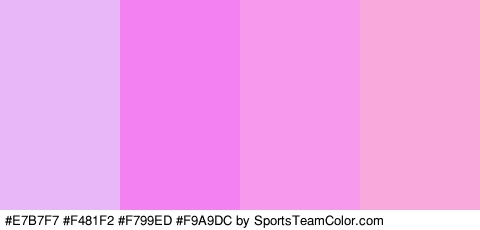 #E7B7F7 #F481F2 #F799ED #F9A9DC Colors