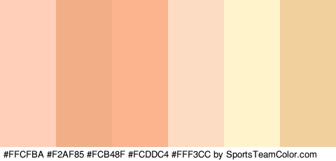 #FFCFBA #F2AF85 #FCB48F #FCDDC4 #FFF3CC #F2D09D Colors