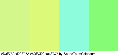 #D3F78A #DCF97A #8DFCDC #86FC76 Colors