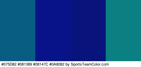 #075D82 #081389 #08147C #0A8082 Colors