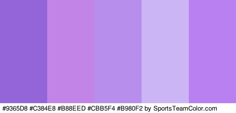 #9365D8 #C384E8 #B88EED #CBB5F4 #B980F2 Colors