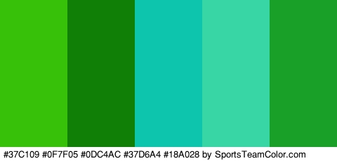 #37C109 #0F7F05 #0DC4AC #37D6A4 #18A028 Colors