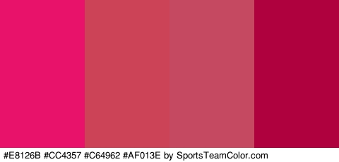 #E8126B #CC4357 #C64962 #AF013E Colors