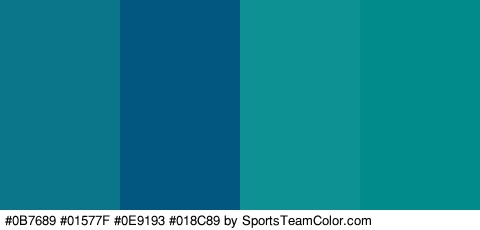 #0B7689 #01577F #0E9193 #018C89 Colors