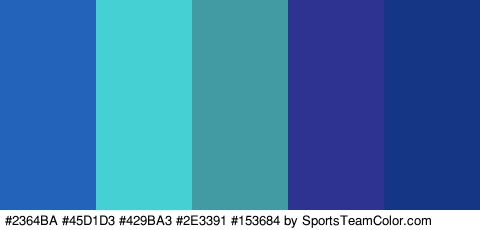 #2364BA #45D1D3 #429BA3 #2E3391 #153684 Colors