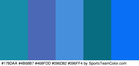 #178DAA #4B68B7 #468FDD #096D82 #096FF4 Colors