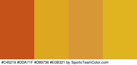 #C45219 #DDA71F #D89736 #E0B321 Colors