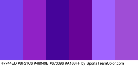 #7744ED #8F21C6 #46049B #670396 #A163FF #9F4DD6 Colors