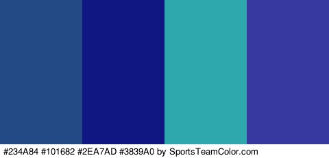 #234A84 #101682 #2EA7AD #3839A0 Colors