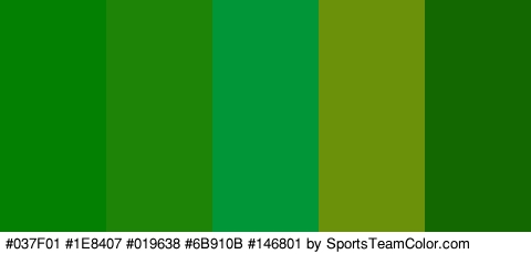 #037F01 #1E8407 #019638 #6B910B #146801 Colors