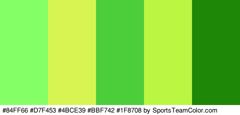 #84FF66 #D7F453 #4BCE39 #BBF742 #1F8708 Colors