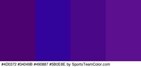 #4D0372 #34049B #490887 #5B0E8E Colors