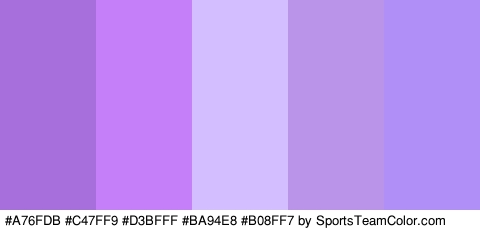 #A76FDB #C47FF9 #D3BFFF #BA94E8 #B08FF7 Colors