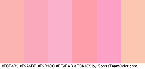 #FCB4B3 #F9A9BB #F9B1CC #FF9EAB #FCA1C5 #FCC7B0 Colors