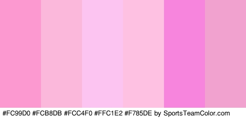 #FC99D0 #FCB8DB #FCC4F0 #FFC1E2 #F785DE #F2A2CF Colors