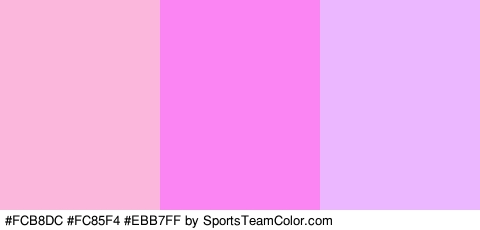 #FCB8DC #FC85F4 #EBB7FF Colors