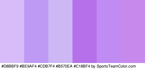 #D8BBF9 #BE9AF4 #CDB7F4 #B570EA #C18BF4 #C889ED Colors