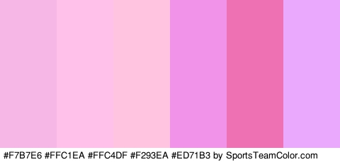 #F7B7E6 #FFC1EA #FFC4DF #F293EA #ED71B3 #EAA9FC Colors