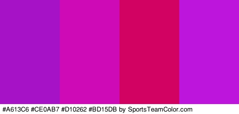 #A613C6 #CE0AB7 #D10262 #BD15DB Colors