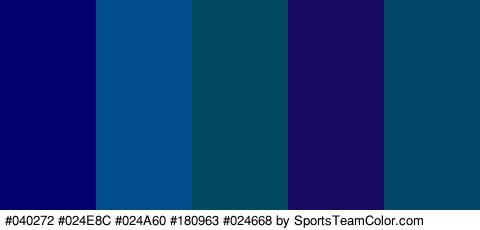 #040272 #024E8C #024A60 #180963 #024668 Colors