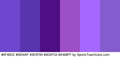 #6F46CE #5934AF #4E0F84 #9D4FC6 #A468FF #845CCE Colors