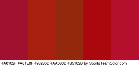 #A0102F #A81E0F #93280D #AA080D #B5102B Colors