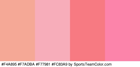 #F4A895 #F7ADBA #F77981 #FC83A9 Colors