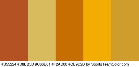 #B55224 #D8BB5D #C66E01 #F2AD00 #CE9D2B Colors