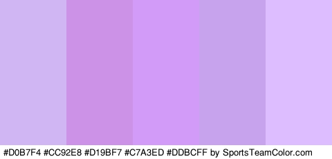 #D0B7F4 #CC92E8 #D19BF7 #C7A3ED #DDBCFF Colors