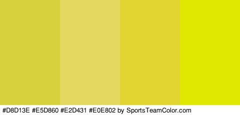 #D8D13E #E5D860 #E2D431 #E0E802 Colors