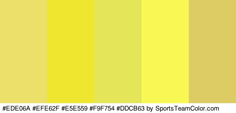 #EDE06A #EFE62F #E5E559 #F9F754 #DDCB63 Colors