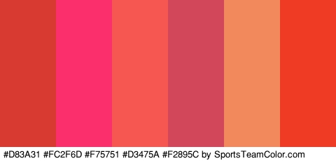 #D83A31 #FC2F6D #F75751 #D3475A #F2895C #EF3B23 Colors