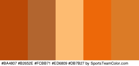 #BA4807 #B2652E #FCBB71 #ED6809 #DB7B27 Colors