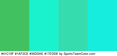 #41C15F #1AF2CE #35DDAE #17EDDE Colors