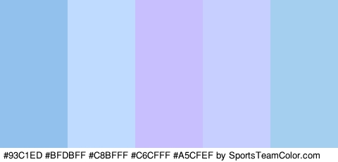 #93C1ED #BFDBFF #C8BFFF #C6CFFF #A5CFEF Colors