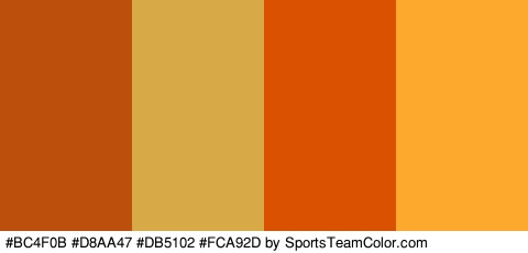 #BC4F0B #D8AA47 #DB5102 #FCA92D Colors