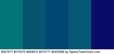 #007577 #075470 #004872 #075777 #0A0D68 Colors