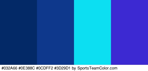 #032A66 #0E388C #0CDFF2 #3D29D1 Colors