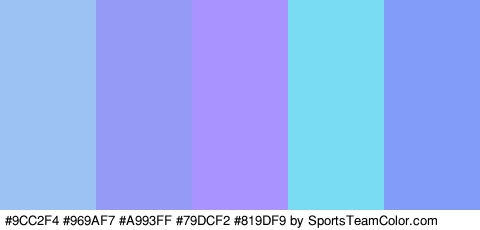 #9CC2F4 #969AF7 #A993FF #79DCF2 #819DF9 Colors